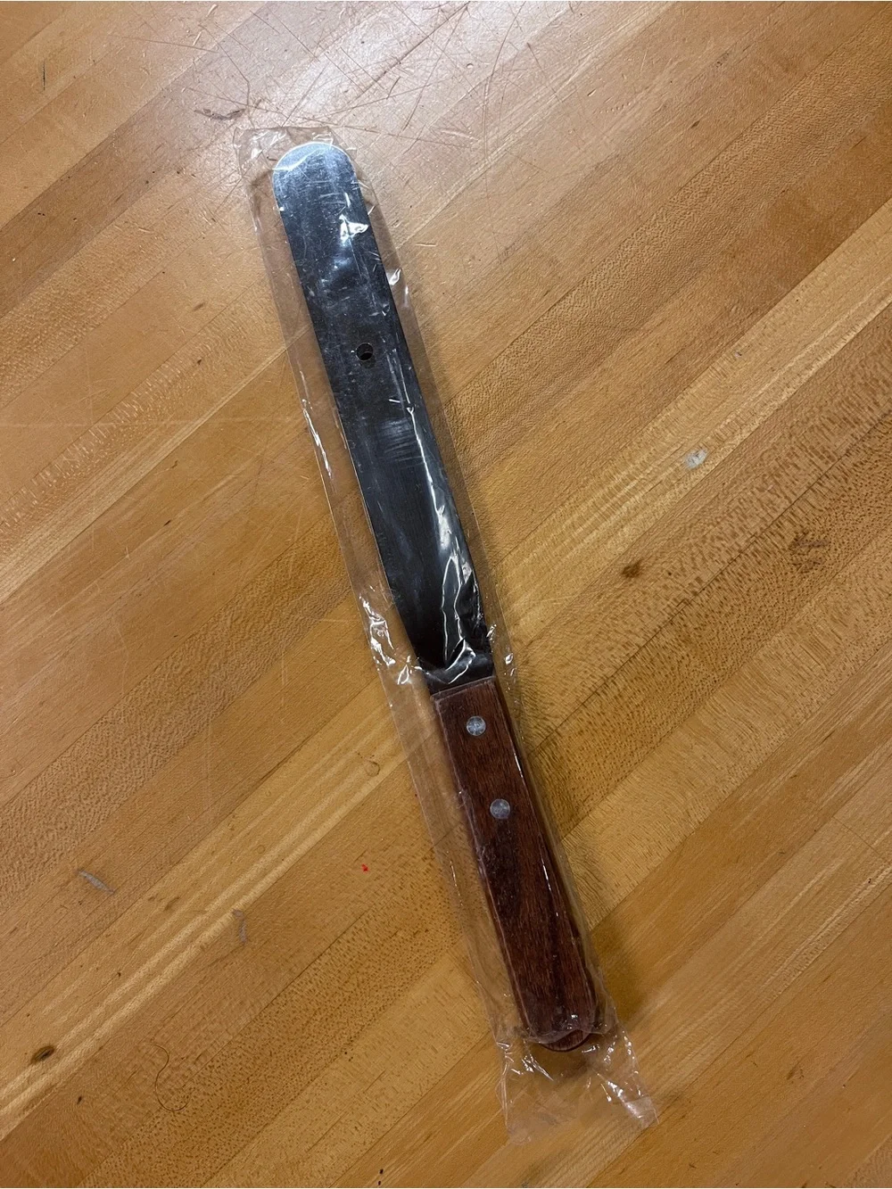Wood Handle Spatula Knife - Brown & Silver